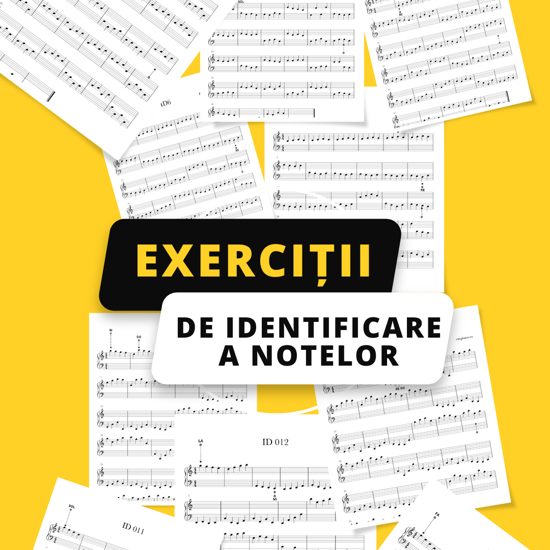 Exerciții de identificare a notelor pe portativ - PDF - cheia sol si fa
