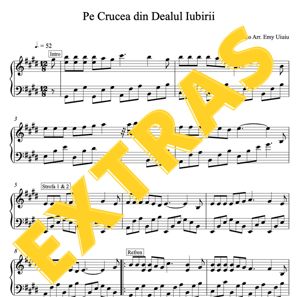 Pe Crucea Din Dealul Iubirii Partitura Pian